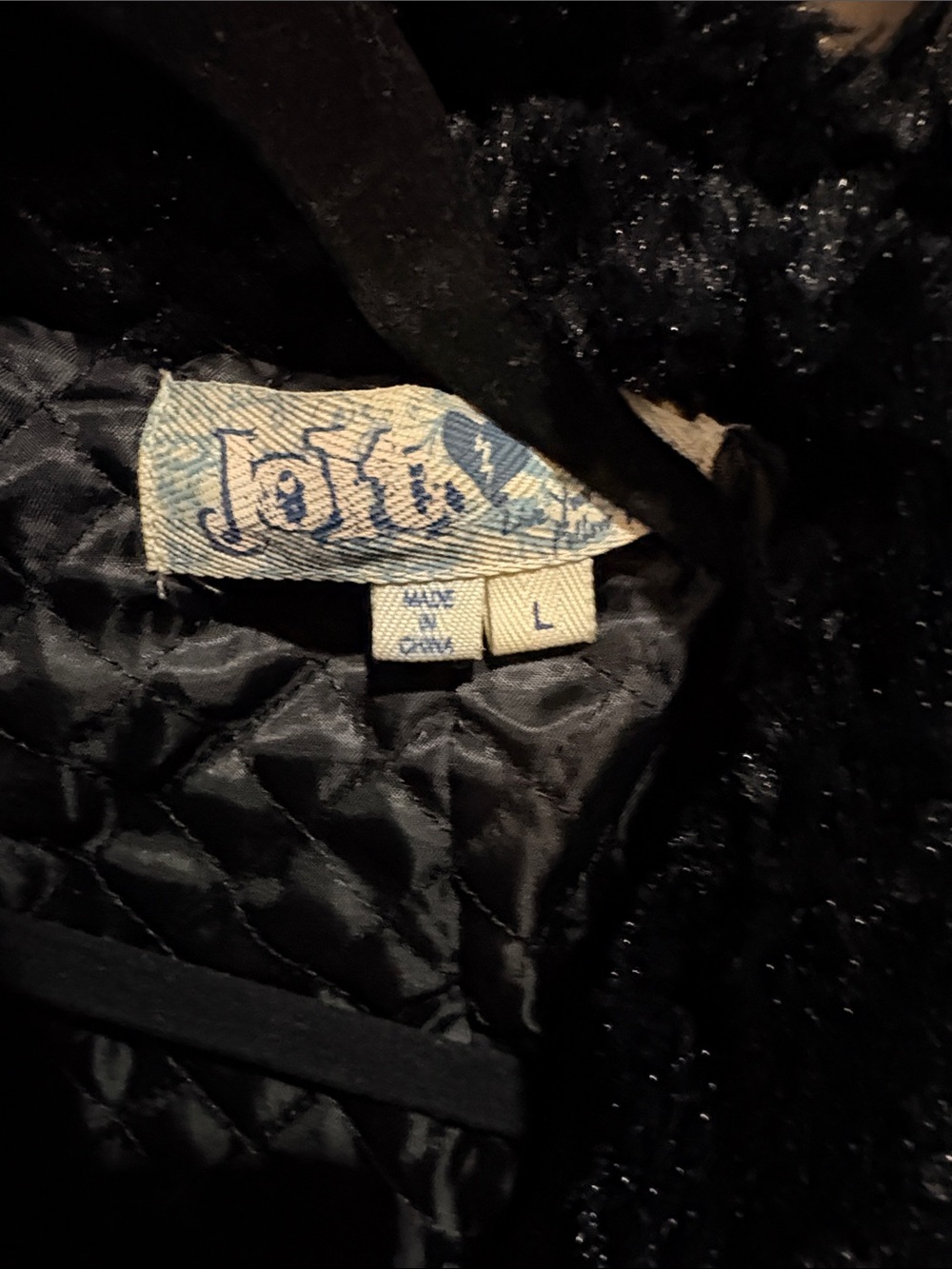 Jolt Black Plush Teddy Jacket good condition! Size Large nice - Picture 3 of 16